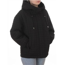 8039 BLACK Куртка стеганная демисезонная женская (100 гр. холлофайбер)
