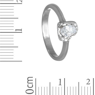 Кольцо 'Капля в сердце' с фианитами ТФКС.В17ФЦ0