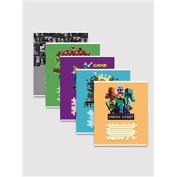 Тетрадь А5 "My Game", 24л, клетка, обл. мелов. картон + ВД-лак, mix