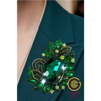 Брошь крупная с кристаллами БР4/3 модель 3