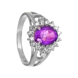 Кольцо с аметистом и фианитами ТПКС.027АМ