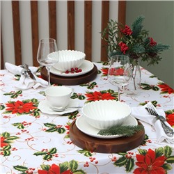 Скатерть новогодняя Доляна «В преддверии Рождества» 110×145 см, 100% п/э