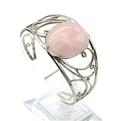 Браслет с розовым кварцем, 17,5см.