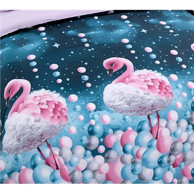 Ткань перкаль Молодежка / Розовый фламинго 1 (основа)