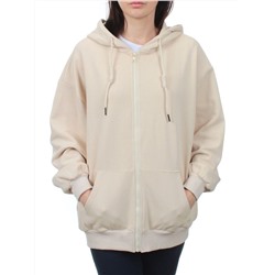 3267 BEIGE Толстовка на молнии женская (95% хлопок, 5% спандекс)