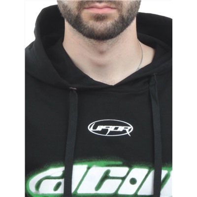 2652 BLACK/GREEN Толстовка мужская (75% хлопок, 20% полиэстер, 5% спандекс)