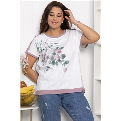 Блуза Далия (бело-сиреневая) Б13804-20М