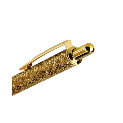 Ручка шариковая автоматическая MESHU "Gold shimmer" синяя, 1,0мм