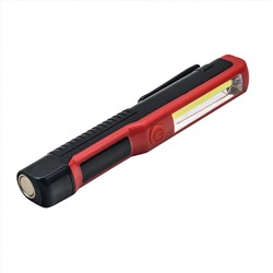 Светодиодный фонарь на магните COB+LED - Удобный и достаточно мощный компактный фонарь с двумя лампами: фронтальная LED 1W и боковая COB 3W. Питание от трех батареек ААА. Легко крепится к металлическим поверхностям при помощи магнита №26