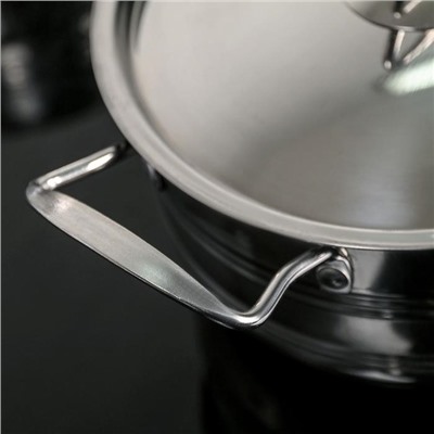 Набор кастрюль «Ясмин», 4 шт.: 2 л, 2.7 л, 3.5 л, 4.5 л, d=17/19/21/23 см, индукция, нержавеющая сталь