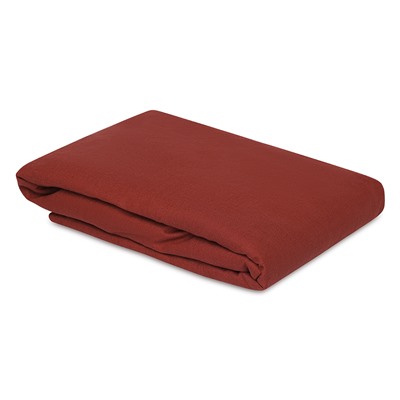 Простыня на резинке изо льна и хлопка цвета копченой паприки из коллекции Essential, 180х200х30 см