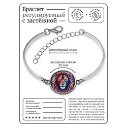 BSI-0167 Браслет металлический Лев неон