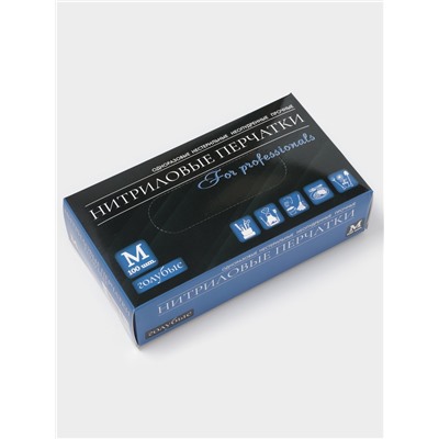 Перчатки нитриловые, неопудренные, нестерильные, размер M, 50 пар, голубые