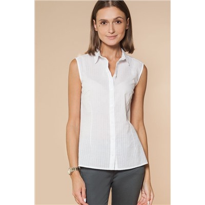 Базовая блузка из легкого хлопка с плетеной полосой