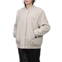 H24-608 LT. BEIGE Куртка бомбер демисезонная женская (100 гр. синтепон)