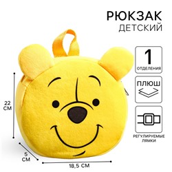 Рюкзак детский дошкольный плюшевый, 18.5 см × 5 см × 22 см «Мишка», Медвежонок Винни и его друзья