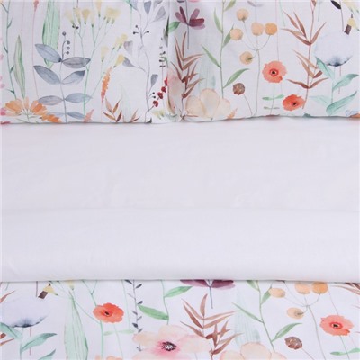 Постельное бельё Этель евро Wildflowers, 200х217см, 220х240см, 50х70см-2 шт, поплин, 125 г/м2