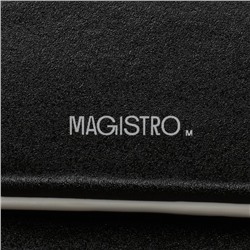 Блюдо для подачи Magistro «Pietra lunare», 33.5×24×1.5 см, фарфор, чёрное