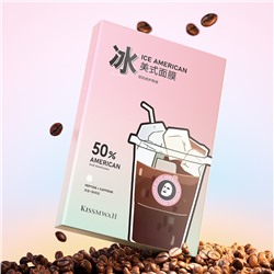 Тканевая маска для лица с пептидами и кофеином KISSMWAH Ice American, коробка 25 мл x 5 шт.