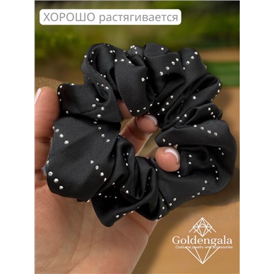 Резинка для волос объемная шелковая со стразами Арт:Р2/002