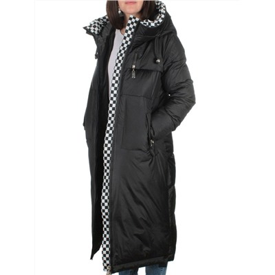 9120 BLACK Пальто зимнее женское (200 гр. холлофайбера)