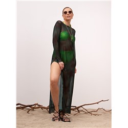Платье пляжное длинное Ты и море (зеленое) П15291-1М