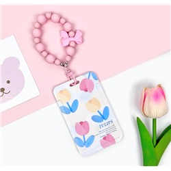 Футляр для карт с браслетом "Tulips"