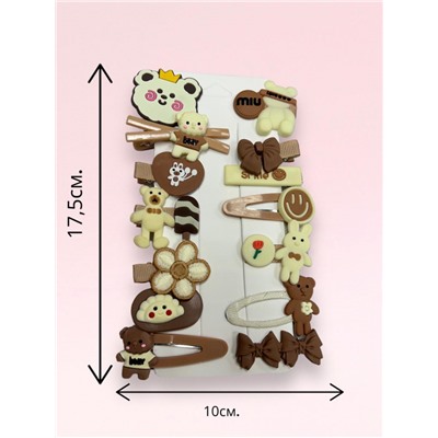 Набор детских заколок для волос на блистере В наборе 14 предметов НД11 (1)