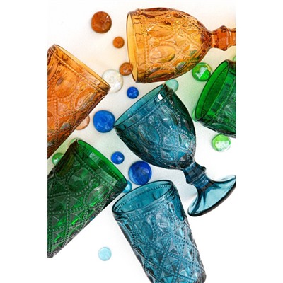 Бокалы для вина Magistro «Варьете», 320 мл, 8.5×16 см, стекло, набор 2 шт., жёлтые