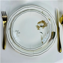 145-651 Набор из 6 тарелок 21см КАМИЛЛА в под.уп.(х10)Костяной фарфор