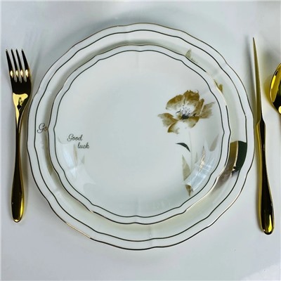 145-651 Набор из 6 тарелок 21см КАМИЛЛА в под.уп.(х10)Костяной фарфор