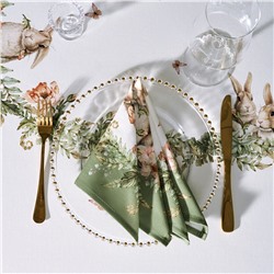 НАБОР САЛФЕТОК ИЗ 2-Х ШТ "SENSE" 40Х40СМ, ЗЕЛЕНЫЙ, 100% ХЛОПОК, ТВИЛ,