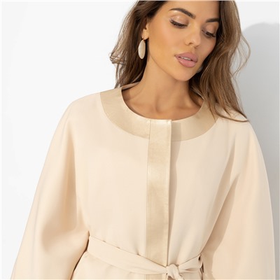 Жакет‑кейп на подкладе, Яркий эффект (с поясом)