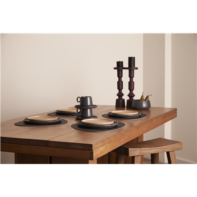 Набор из двух тарелок темно-серого цвета из коллекции Essential, 25 см