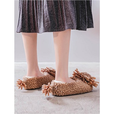 Тапочки «Львёнок» коричневые с задником