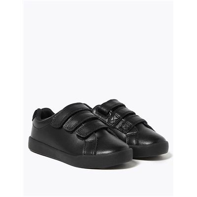 Kids' Leather Freshfeet™ Trainers (8 Small - 1 Large)