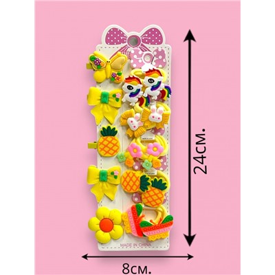 Набор аксессуаров для волос (уточки 5 шт + резинки 10 шт) Арт НД11 тип 2