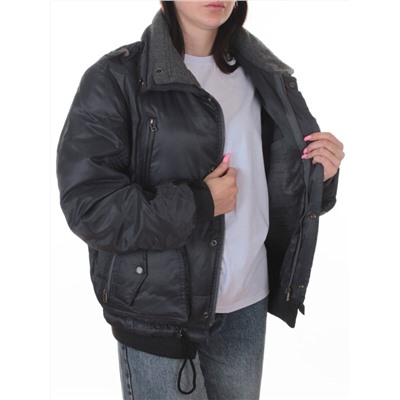 A003 DK. GREY Куртка демисезонная женская (120 гр. холлофайбер)