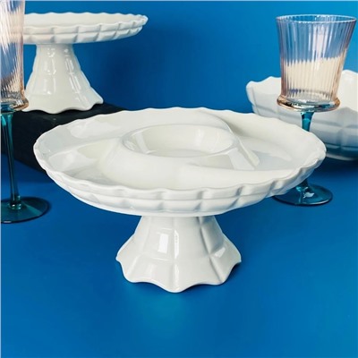 163-061 Менажница 25х12см на ножке КОРНЕЛИЯ в под.уп.(х12)Фарфор