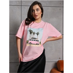 Футболка "Пальма" розовый женская