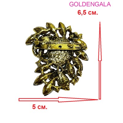 Брошь крупная с кристаллами БР4/3 модель 3