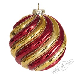 Шар красно-золотой (стекло) 10 см