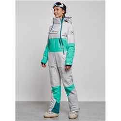 Горнолыжный комбинезон женский зимний зеленого цвета 2320Z