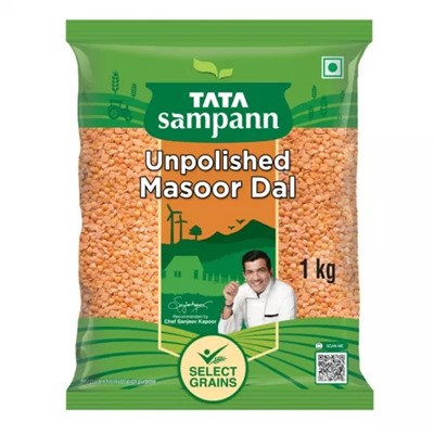 Нешлифованный Масур Дал (1 кг), Unpolished Masoor Dal, произв. Tata Sampann