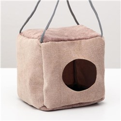 Подвесной дом для грызунов «Куб», мебельная ткань, флис, 12×12×12 см, микс цветов