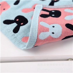 Towel, gauze children's rabbit for face washing, 20×50cm, wholesale