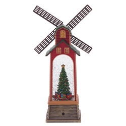 GAEM Изделие декоративное "Мельница" (подсвет, вьюга, муз, движ, AA х3 н/п +USB) L17 W10 H34 см