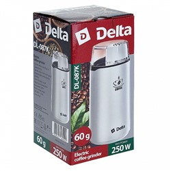 Кофемолка электрическая 250 Вт, 60 г DELTA DL-087К белая