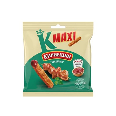 «Кириешки Maxi», сухарики со вкусом «Шашлык» и с кетчупом «Calve», 75 г