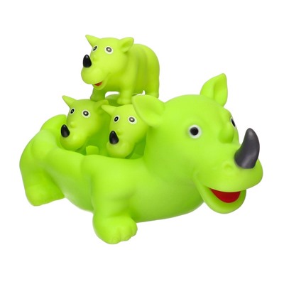 Набор игрушек для ванны «Носорог», мыльница, 3 игрушки